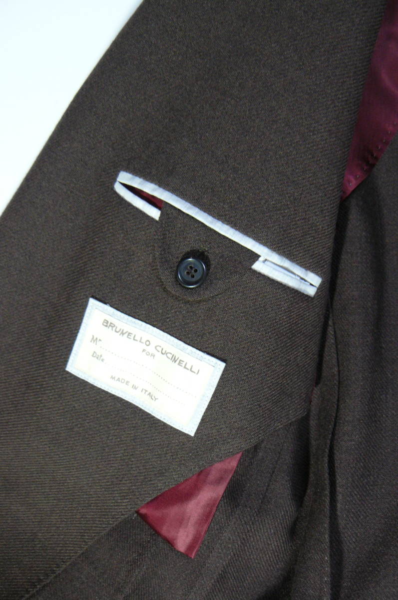 size:50◆Brunello Cucinelli◆ジャケット 3B段返り シングル◆made in italy◆brown◆93%wool 7%silk◆ブルネロクチネリ◆アンコン_画像9