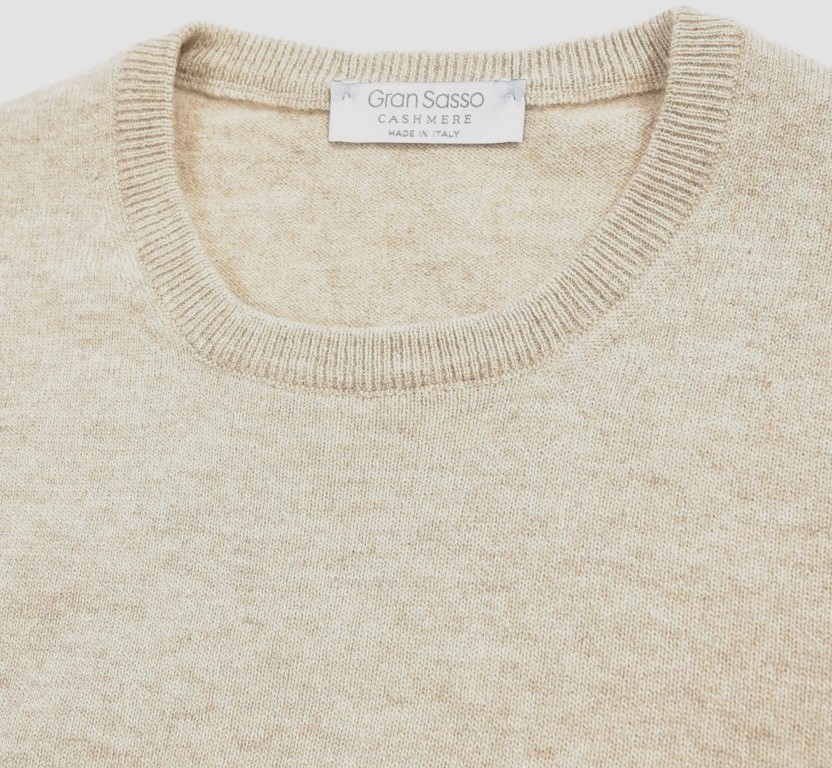 size:54◆Gran Sasso◆100% cashmere◆beige◆カシミアセーター◆made in italy◆クルーネックセーター◆カシミヤニット◆グランサッソ