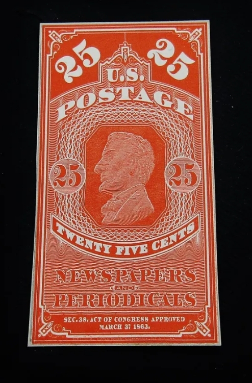 アメリカ 1875年 25セント 未使用切手 PR3