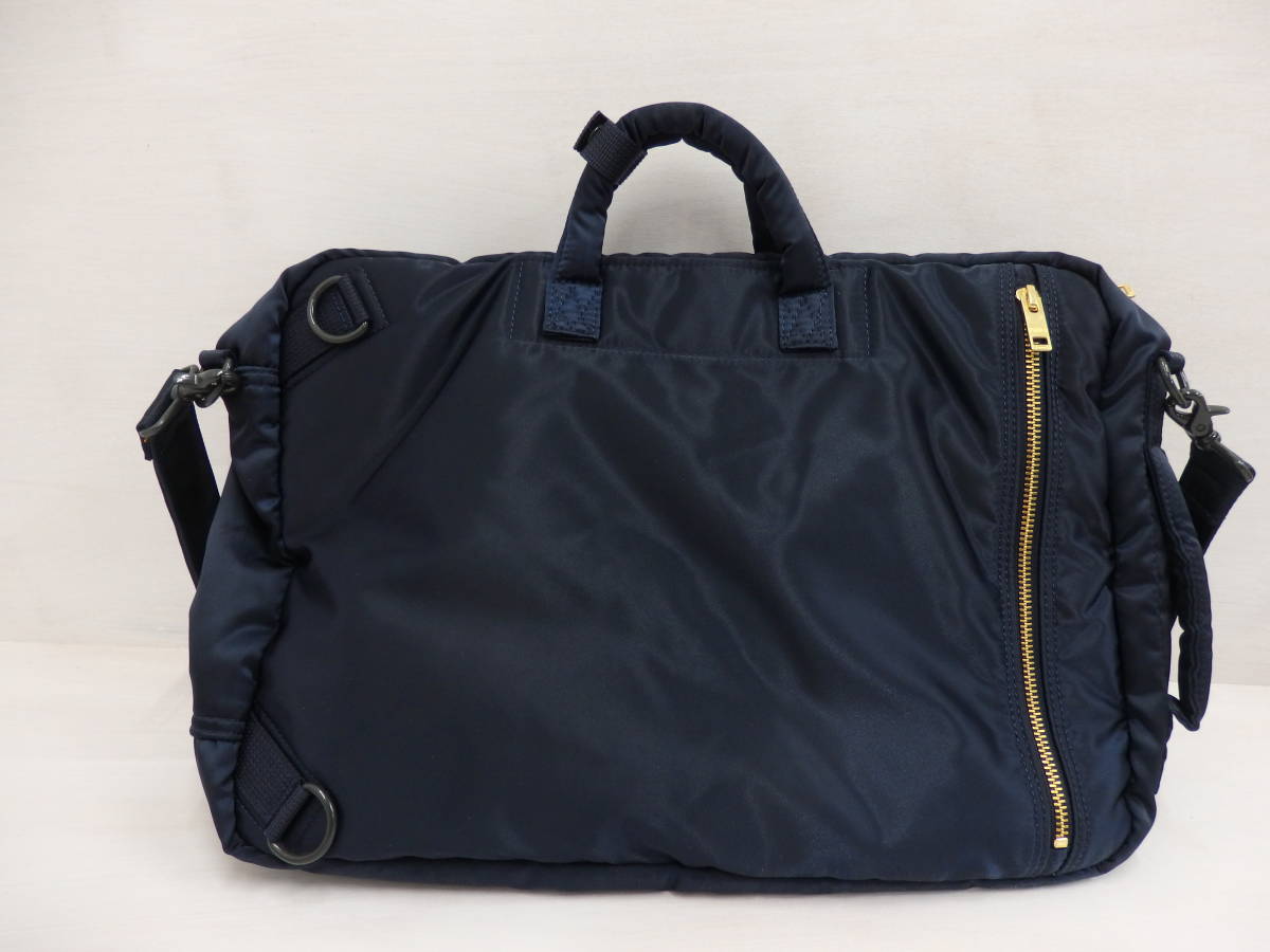 mf57) PORTER TANKER 3WAY BRIEFCASE ポーター タンカー ブリーフケース リュック ビジネスバッグ 622-79308 アイアンブルー_画像2