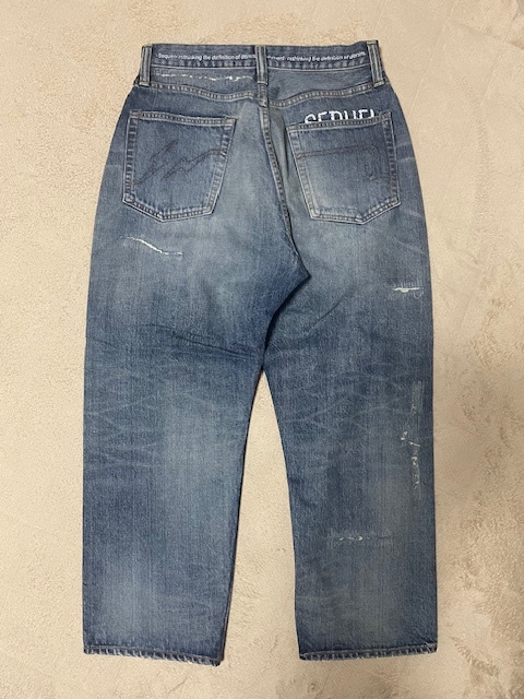 【新品】FRAGMENT×SEQUEL DAMAGE DENIM PANTS /フラグメント シークエル ダメージ デニムパンツ INDEGO SQ-23AW-PT-06 藤原ヒロシ_画像2