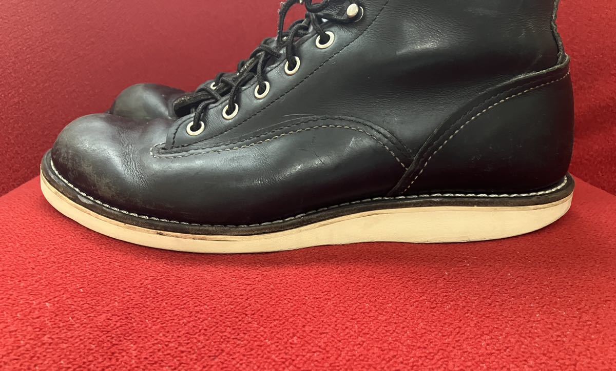 【廃盤】27.0cm REDWING レッドウイング 2913 lineman ラインマン BLACK クロ US9　Dワイズ ソールリペア　_画像7