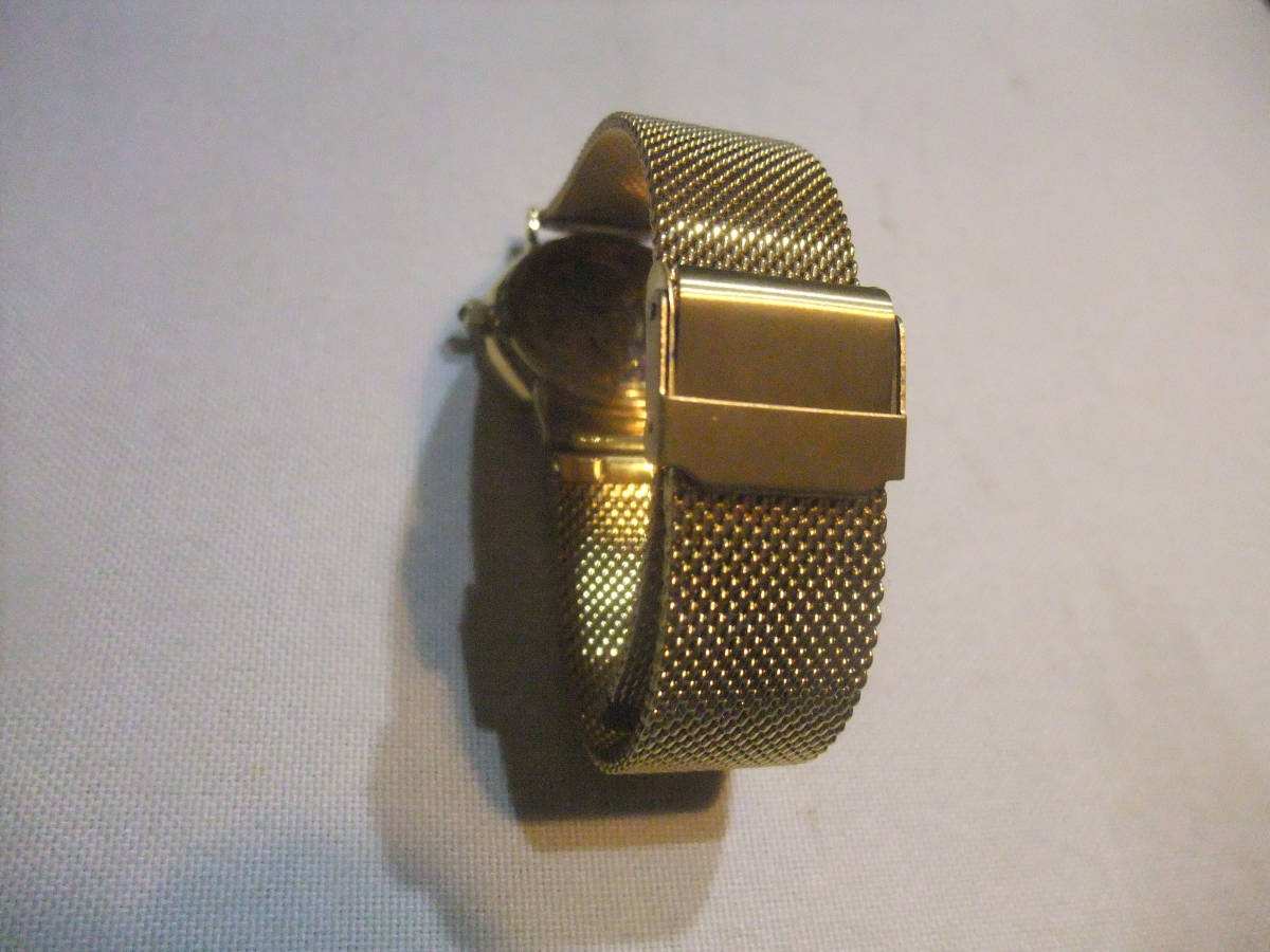 【中古・長期保管品】スイス製高級腕時計◎　アロマ　AROMA　両面スケルトン腕時計☆手巻き★ゴールドベルトは新品です☆正確な稼働品です_安心のダブルロック機構です。