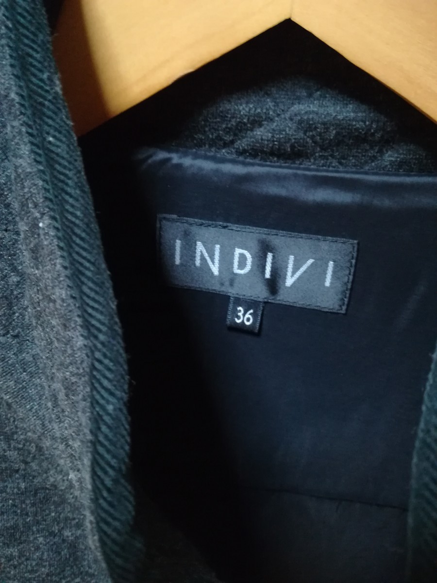 INDIVI（インディヴィ）濃いグレー色のブルゾンレディースＳサイズ_画像4