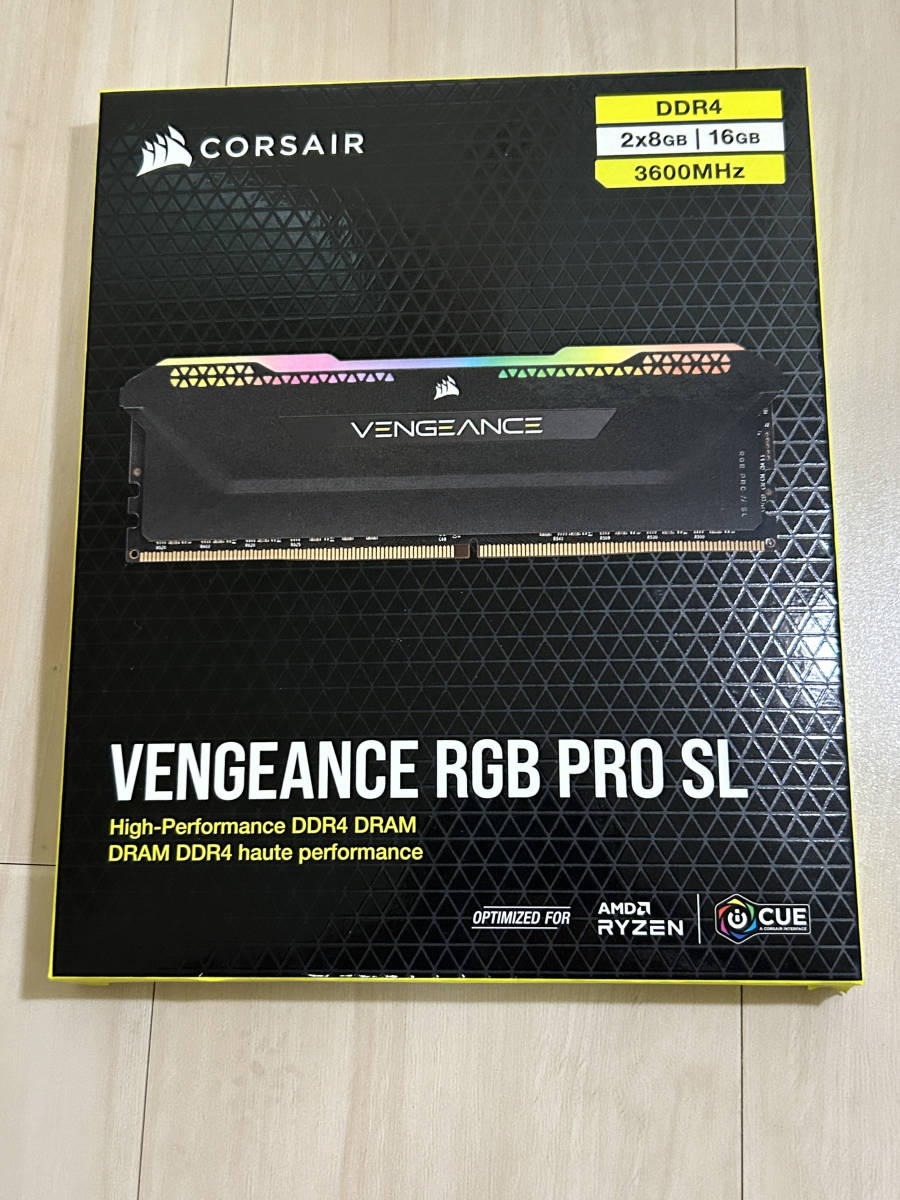 ⑧CORSAIR DDR-4 2×8GB/16GB 3600MHZ VENGEANCE RGB PRO SL中古品_画像1