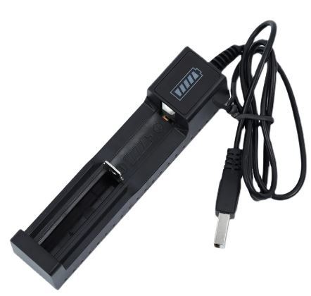 リチウムイオン充電器 USB式　14500　18650　 16340　電池充電 　18650電池１本付属(中古)_画像1