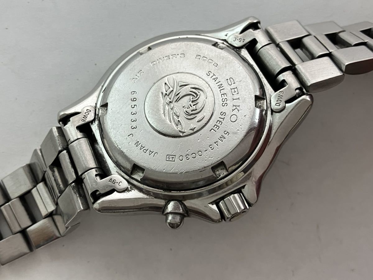セイコーseikoスキューバscuba腕時計AGSメンズ5M43-0030キャパシタ交換済み_画像4