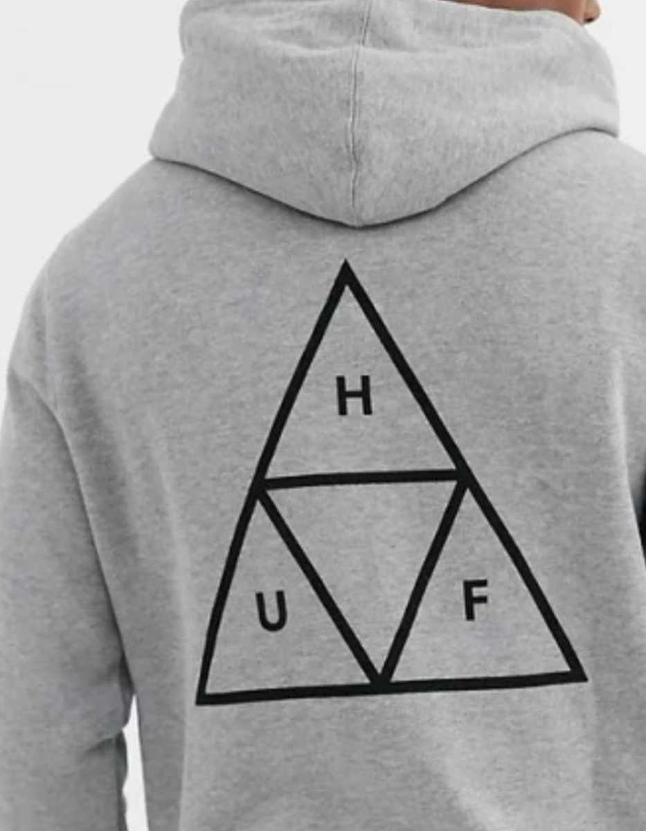 【2XL】HUF ハフ/プルオーバーパーカー/トリプル トライアングル/グレー_画像5