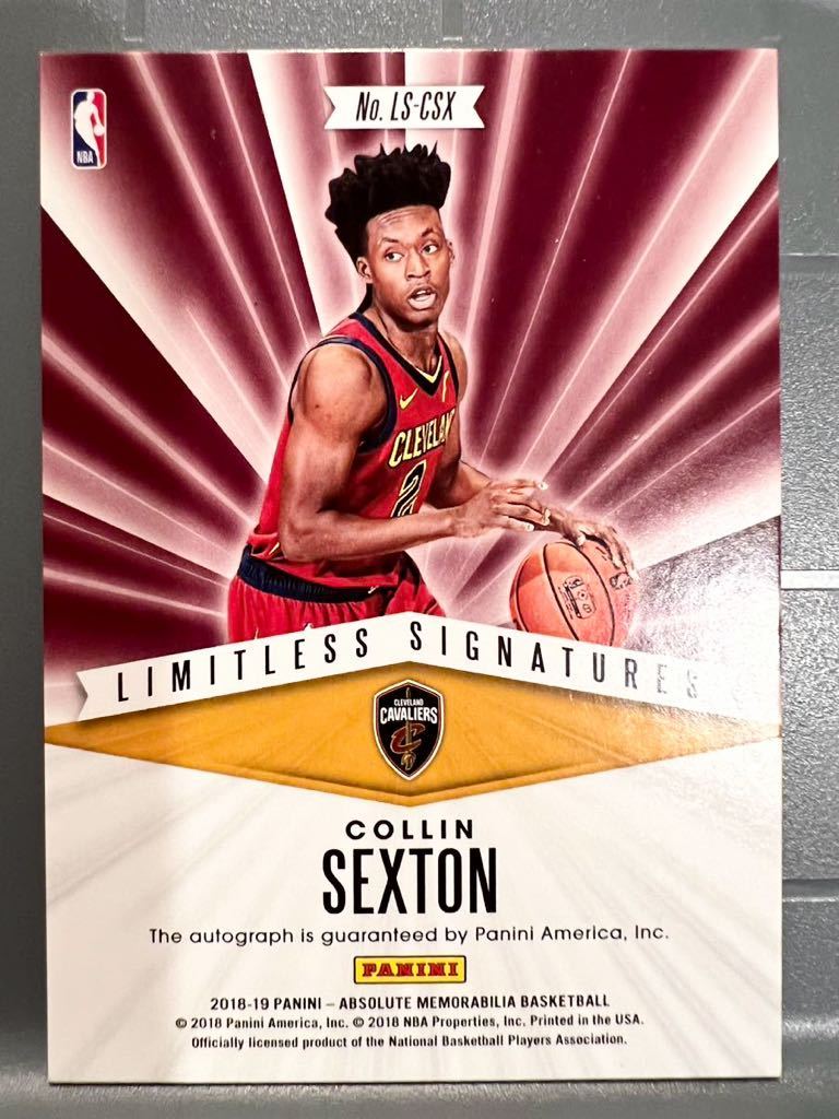 99枚限定 Rookie RC Auto 18 Panini Collin Sexton コリン・セクストン NBA 直筆 ルーキー サイン バスケ ジャズ Cavs Utah Jazz 大活躍_画像2