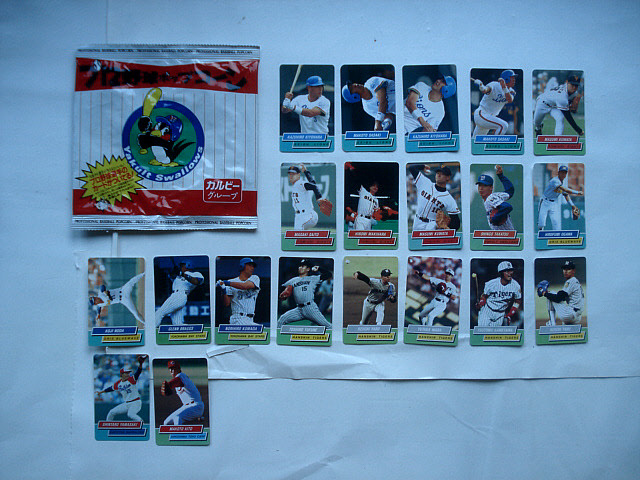 カルビー　1995年　ヤクルトスワローズ　第2版パッケージ　空袋　カード20枚付き　プロ野球ポップコーン　東京スナック_画像4