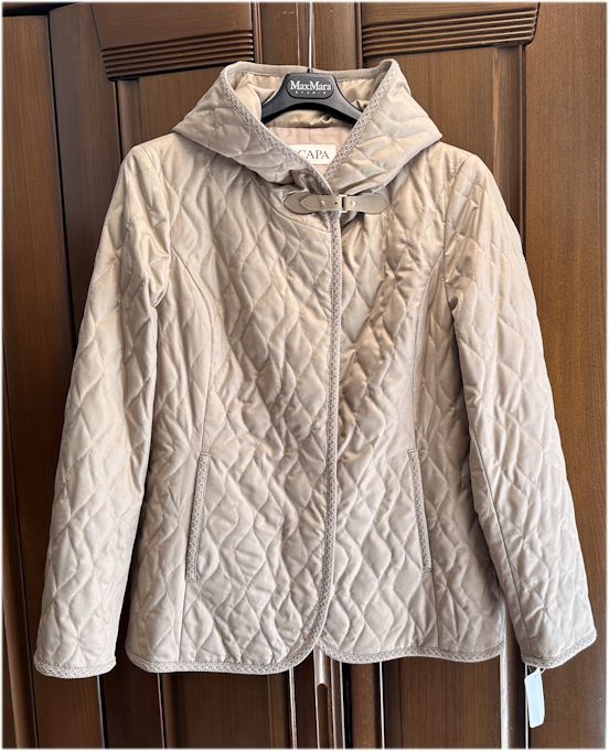 SCAPA Scapa * quilting * inside cotton entering * code race trimming * blouson * coat * light beige *M corresponding * unused 