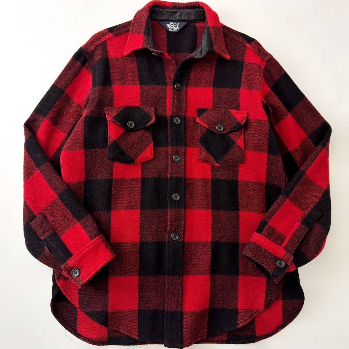 1980s USA製 WOOLRICH バッファロー チェック ウール CPO シャツ ジャケット ビンテージ ウールリッチ ペンドルトン PENDELTON 70s 80s 90s_画像2