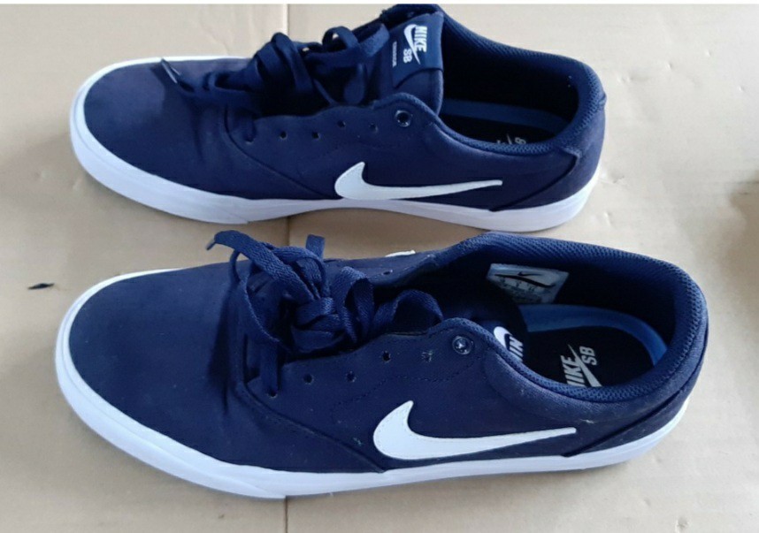 ナイキNIKEスニーカー SB CHECK SOLAR CNVS MIDNIGHT NAVY/WHITE 28cm_画像1