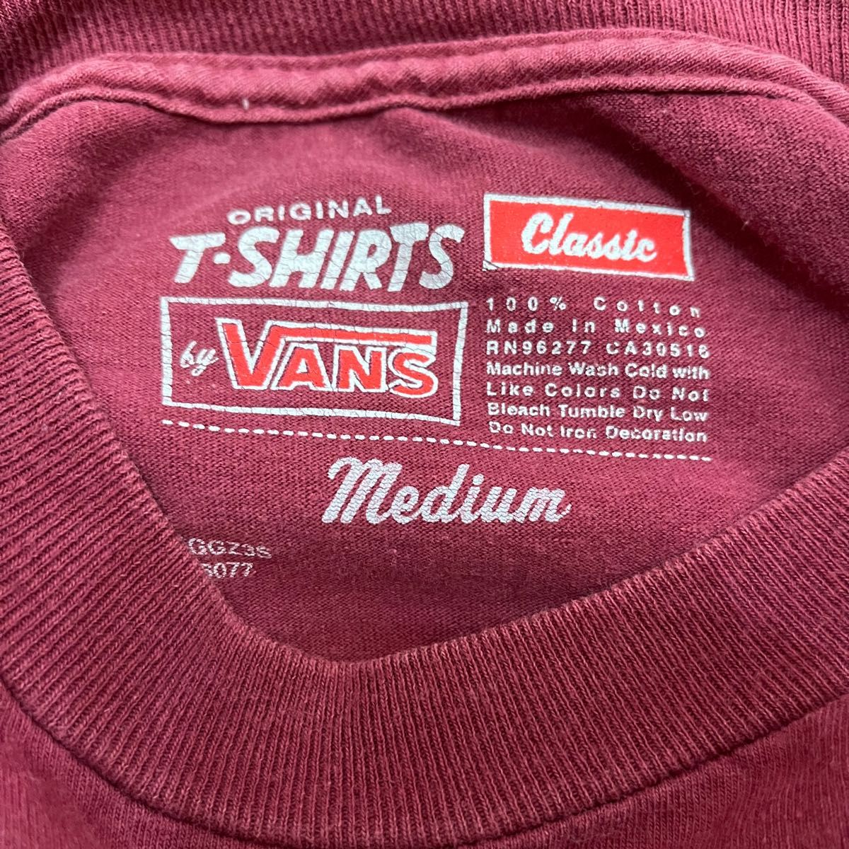 VANS  バンズ　ワインレッド　Tシャツ　Mサイズ 古着 半袖