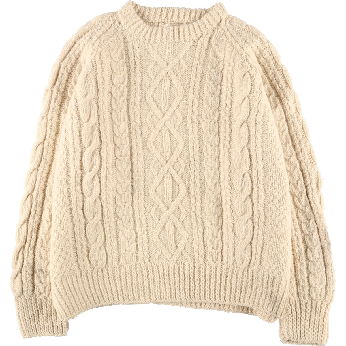 古着 Jo-Ann Knitwear フィッシャーマン アランニットセーター スコットランド製 メンズL /eaa406559_画像1