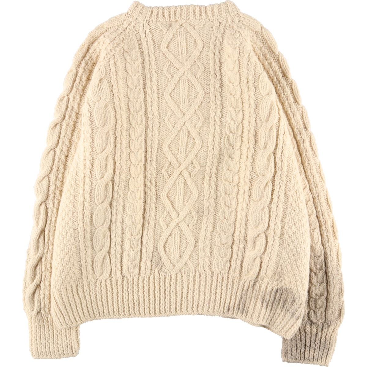 古着 Jo-Ann Knitwear フィッシャーマン アランニットセーター スコットランド製 メンズL /eaa406559_画像2