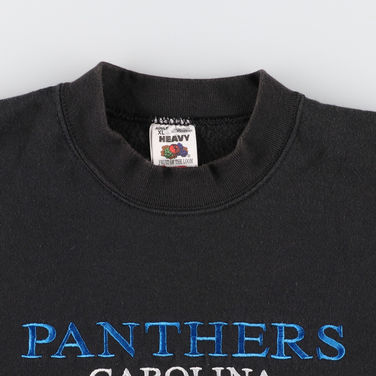 古着 90年代 FRUIT OF THE LOOM NFL CAROLINA PANTHERS ロゴスウェット トレーナー USA製 メンズXL ヴィンテージ /eaa389677_画像4