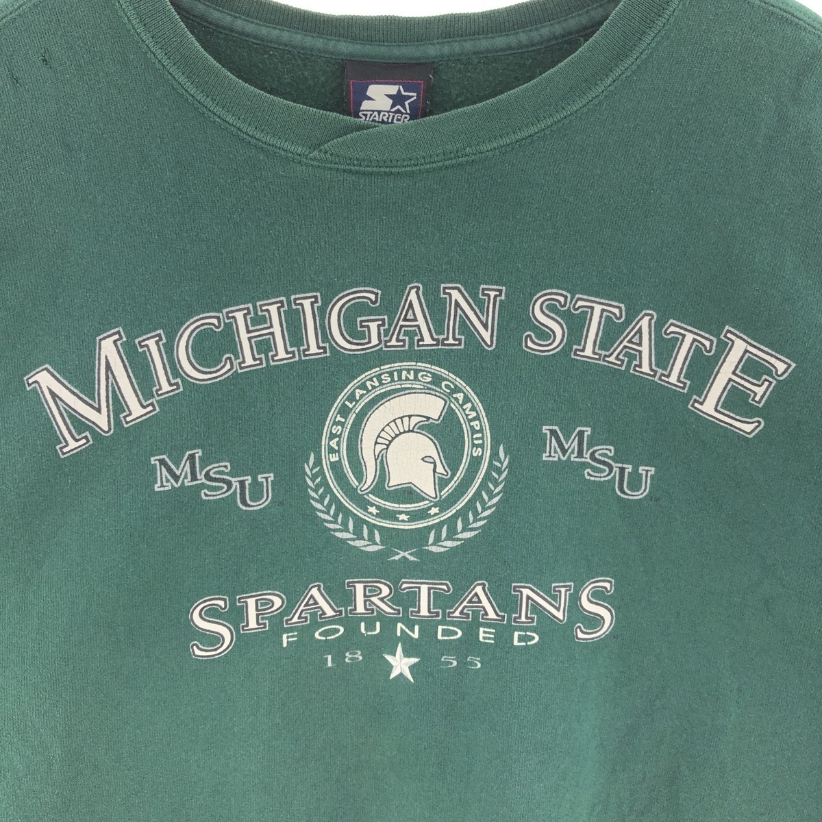 古着 スターター Starter MICHIGAN STATE ミシガン州立大学 カレッジスウェットシャツ トレーナー USA製 メンズL /eaa380423_画像5