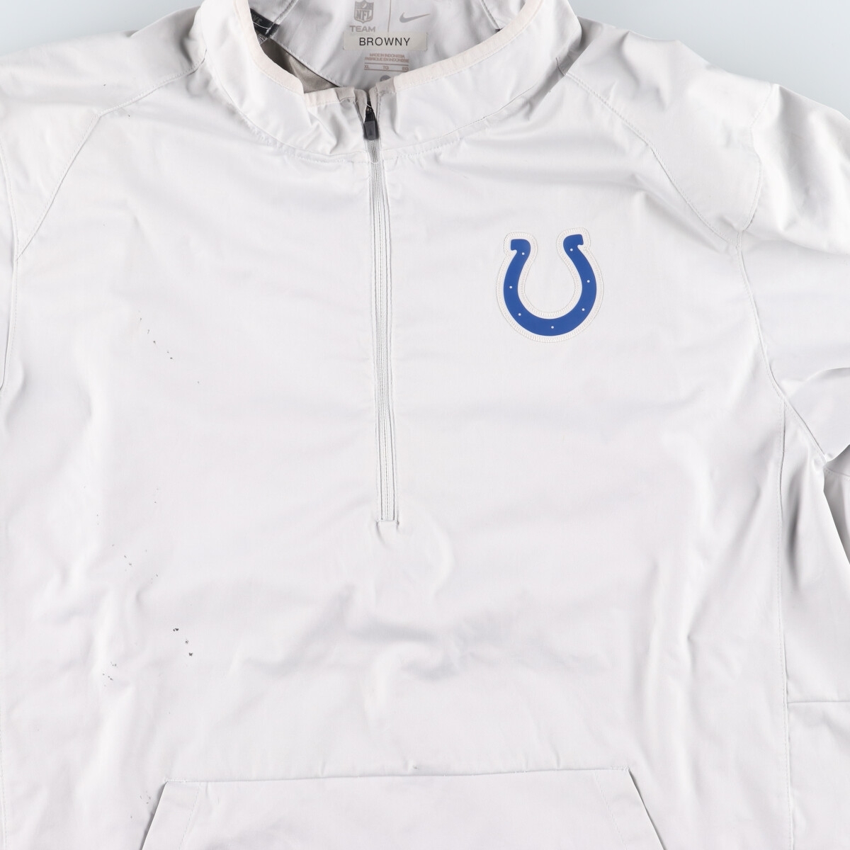 古着 ナイキ NIKE NFL INDIANAPOLIS COLTS インディアナポリスコルツ 半袖 ハーフジップ ウォームアッププルオーバー メンズXL /eaa408050_画像8