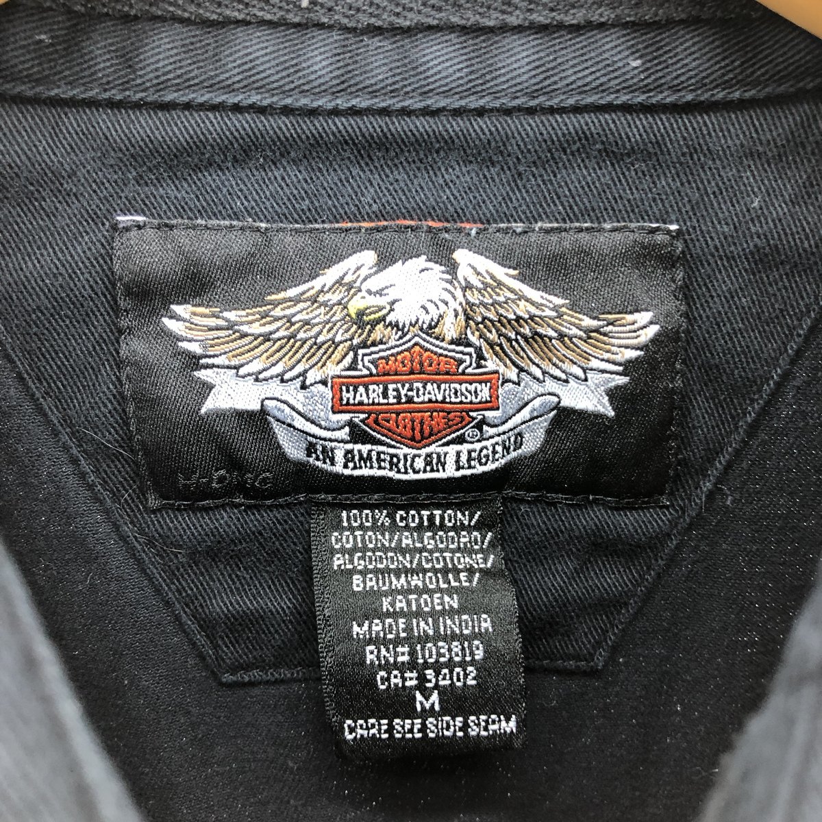 古着 ハーレーダビッドソン Harley-Davidson バックロゴ 長袖 ワークシャツ メンズM /eaa414310_画像3