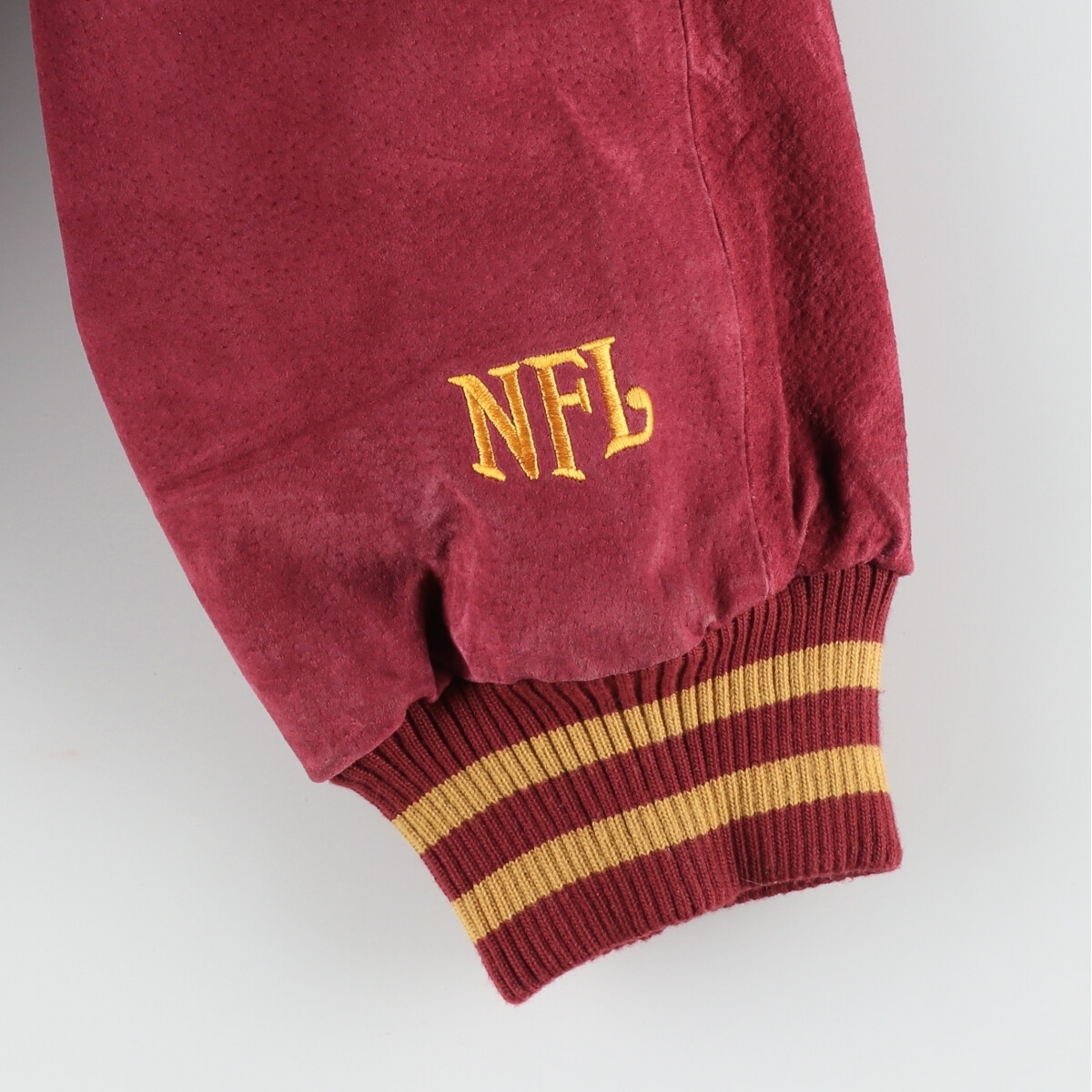 古着 NFL WASHINGTON REDSKINS ワシントンレッドスキンズ バック刺繍 スエードレザーブルゾン メンズL /eaa415873_画像5