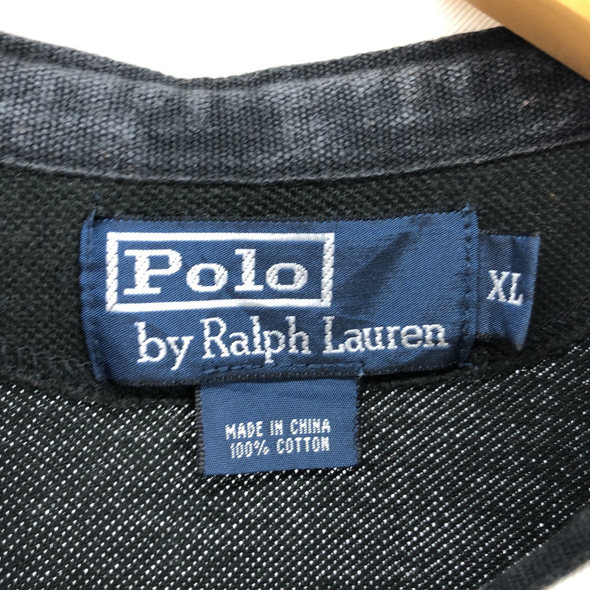 古着 ラルフローレン Ralph Lauren POLO by Ralph Lauren ボーダー柄 長袖 ラガーシャツ メンズXL /eaa414930_画像3