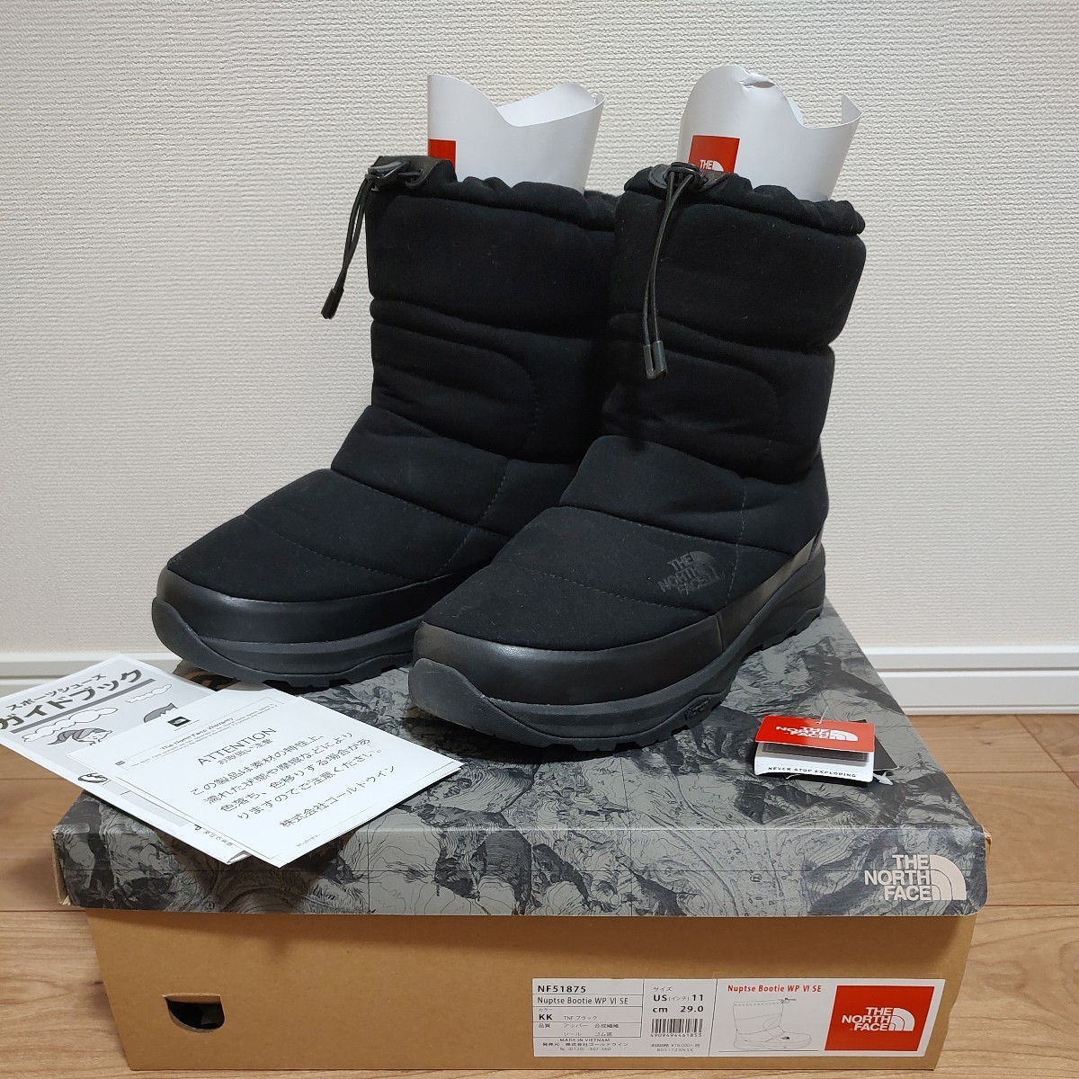 THE NORTH FACE ノースフェイスNF51875 Nuptse Bootie WP VI SE ヌプシブーティー ブラック US11 29cm 超美品