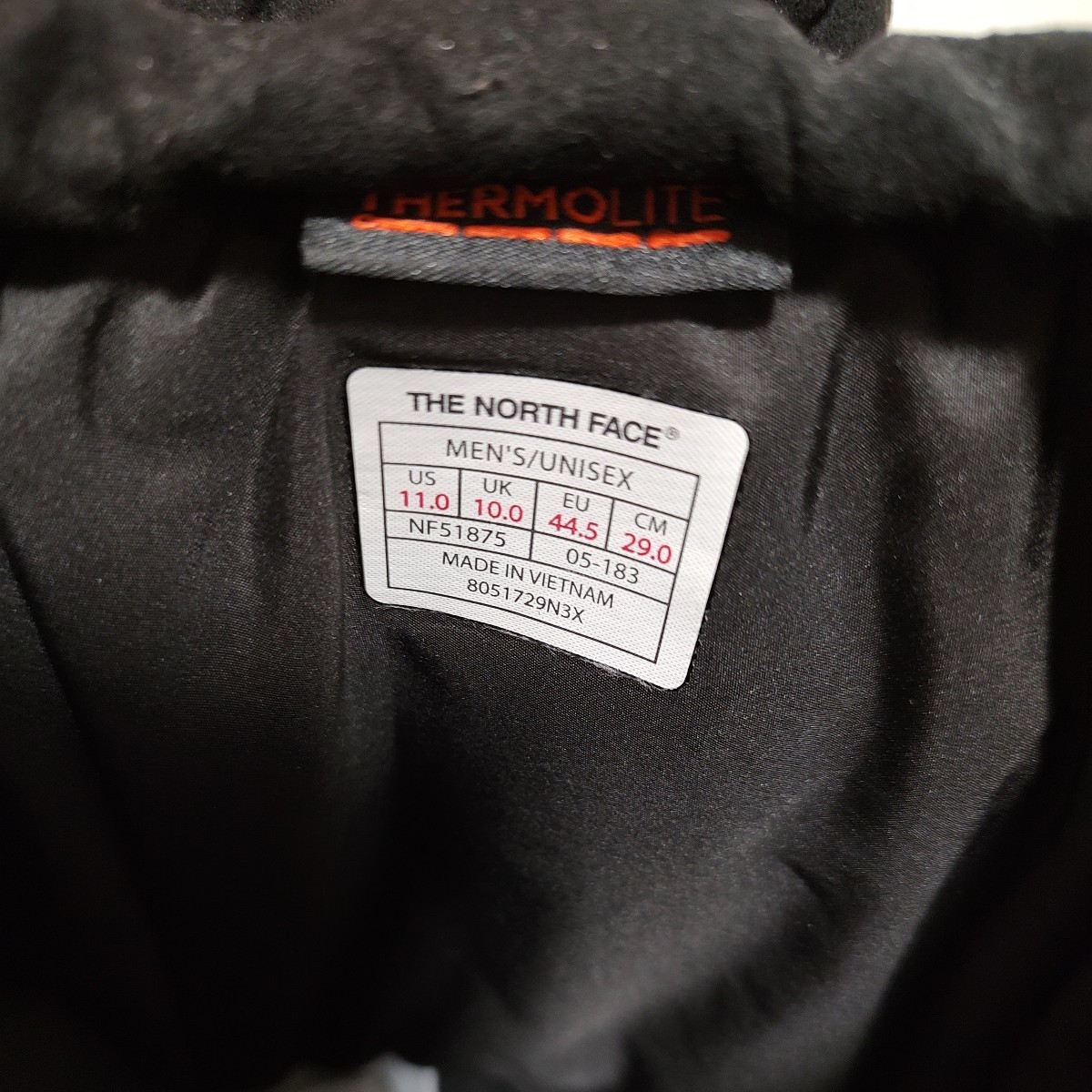 THE NORTH FACE ノースフェイスNF51875 Nuptse Bootie WP VI SE ヌプシブーティー ブラック US11 29cm 超美品_画像8