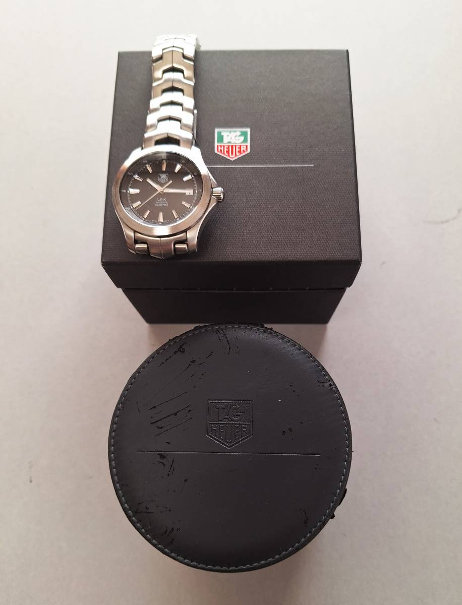 TAG HEUER タグ ホイヤー AT 自動巻 WJF2110 LINK リンク ブラック文字盤 メンズ腕時計_画像6