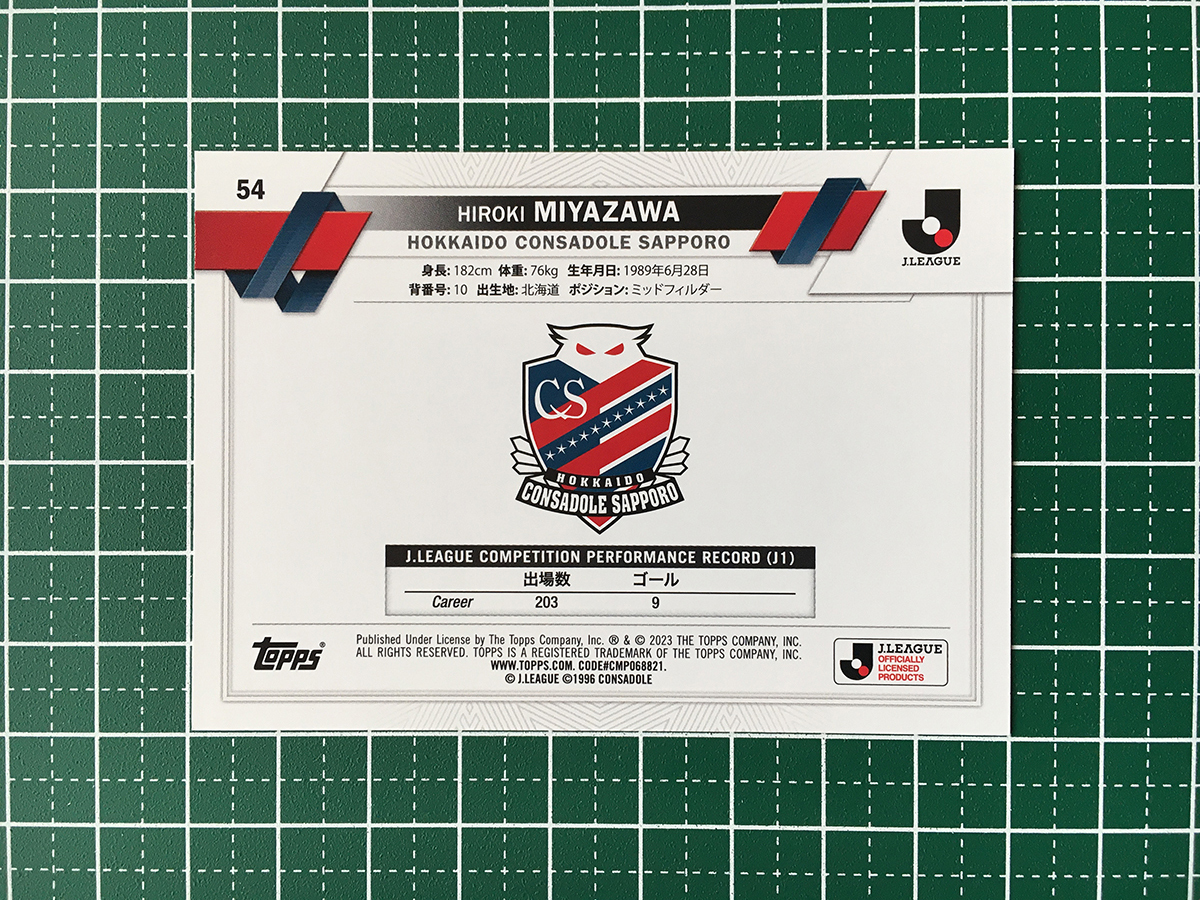 ★TOPPS 2023 J-LEAGUE FLAGSHIP #54 宮澤裕樹［北海道コンサドーレ札幌］ベースカード「BASE」★_画像2