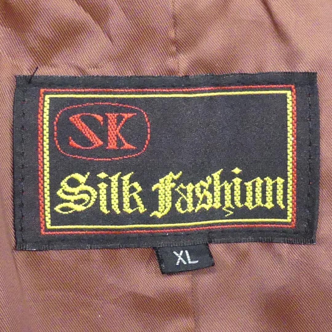 即決★Silk Fashion★メンズXL レザートレンチコート シルクファッション 茶 本革 ジャケット 本皮 革ジャン_画像5