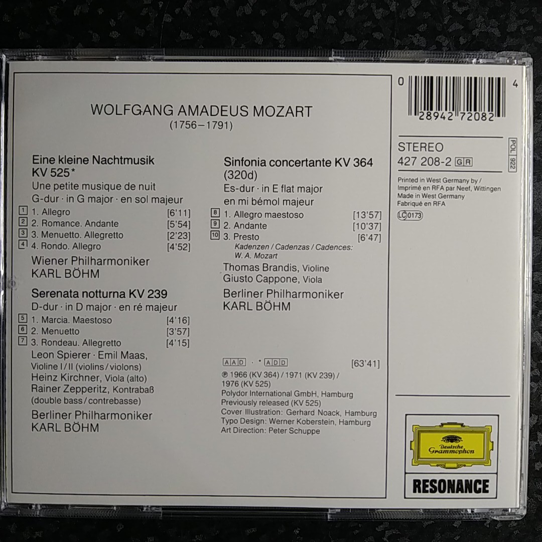 a（西独盤）ベーム　モーツァルト　アイネ・クライネ　協奏交響曲　Bohm Mozart Eine Kleine Sinfonia Concertante W.Germany_画像2