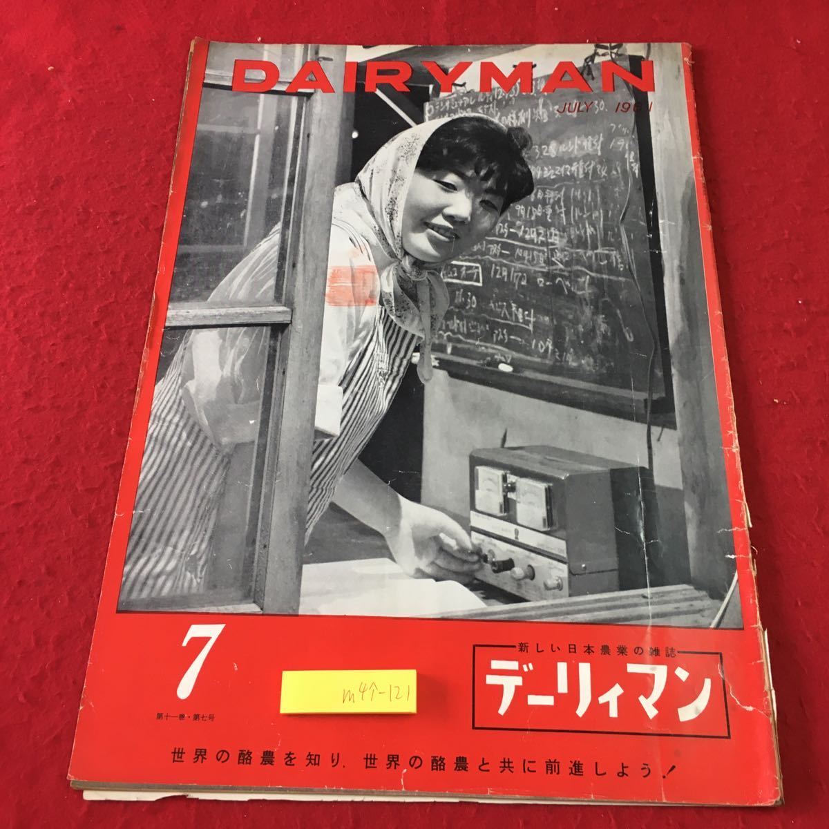 m4↑-121 デーリィマン 月刊酪農雑誌 第11巻 第7号 昭和36年7月1日 発行 デーリィマン出版協会 雑誌 古本 酪農 農業 随筆 随想 経営 生活_表紙に折り 汚れ 破れ有り