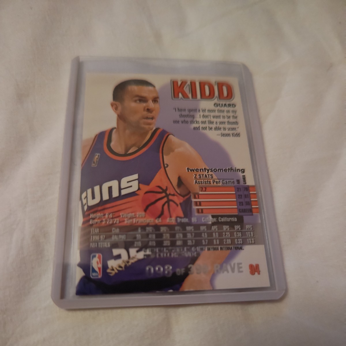 超激レア 97-98 Z Force Jason Kidd ジェイソンキッド　SSP 激レアパラRave ＃94 Suns NBA レジェンド HOF スーパースター _画像2