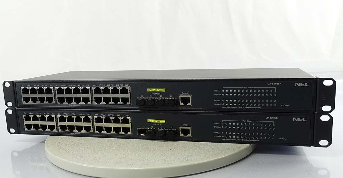 2台セット 初期化済 NEC QX-S4028P 24ポート L2 スイッチ ルーター NEC Router 中古 ネットワーク switch 通信 S011911_画像1