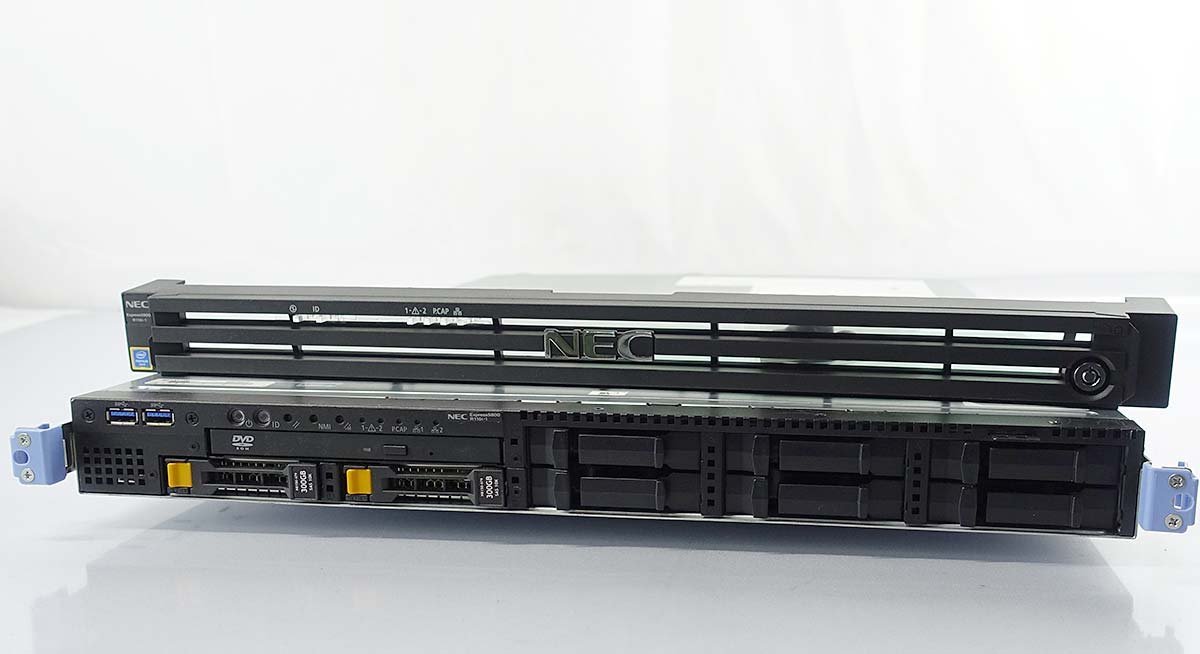 ラックサーバー NEC Express5800/R110i-1 N8100-2526Y/Pentium G4560 3.5GHz/メモリ8GB/HDD300GBx2/SAS/OS無/1U/サーバ S012408_画像1