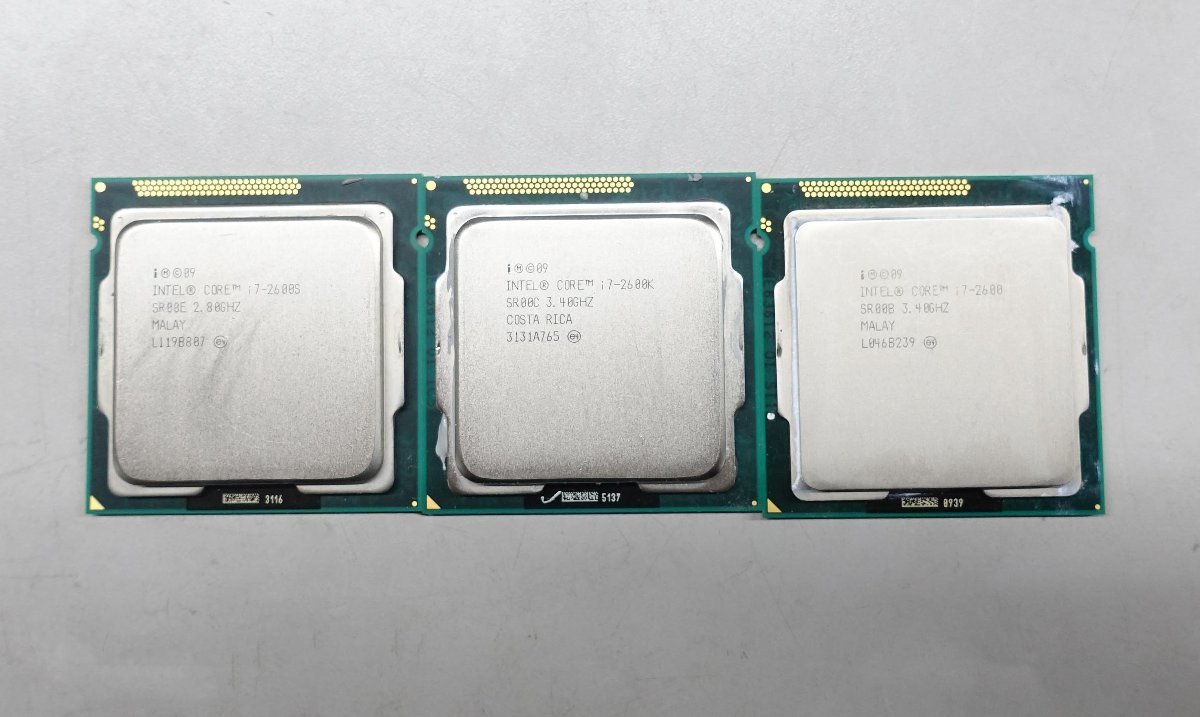 3個set【BIOS起動OK】Intel CPU/i7-2600S 2.80GHz/2600-2600K 3.40GHz/LGA1155/2世代/PCパーツ インテル デスクトップ用 N013003_画像1