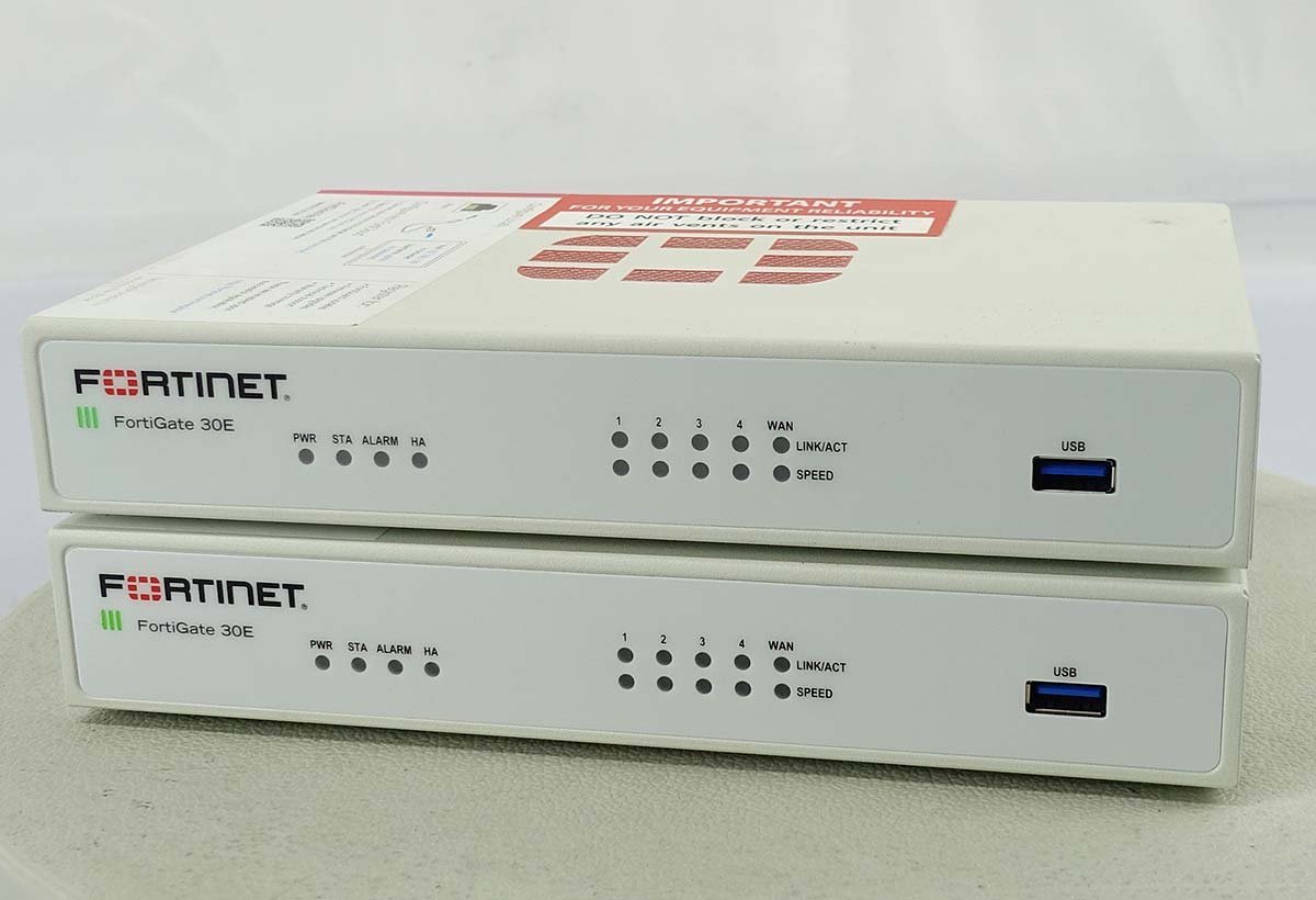 2台セット ライセンス無 AC付 初期化済 FORTINET フォーティネット FortiGate FG-30E Firewall UTM ネットワーク ファイアウォール S011204_画像1