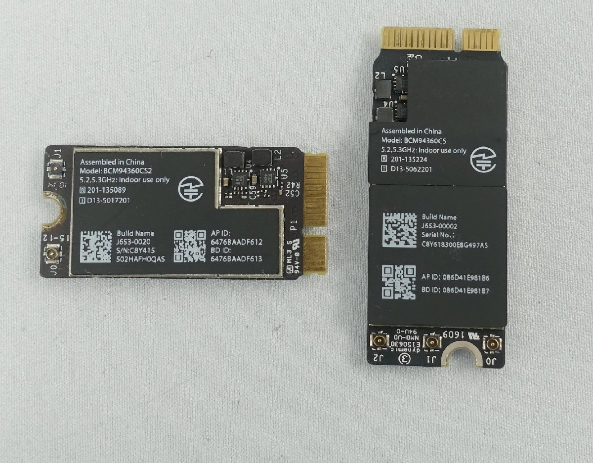 クリックポスト 2枚set【ジャンク扱い】Bluetooth Wi-Fi 無線LANカード Apple MacBook BCM94360CS2/BCM94360CS PC パーツ PC 周辺 N012304_画像1