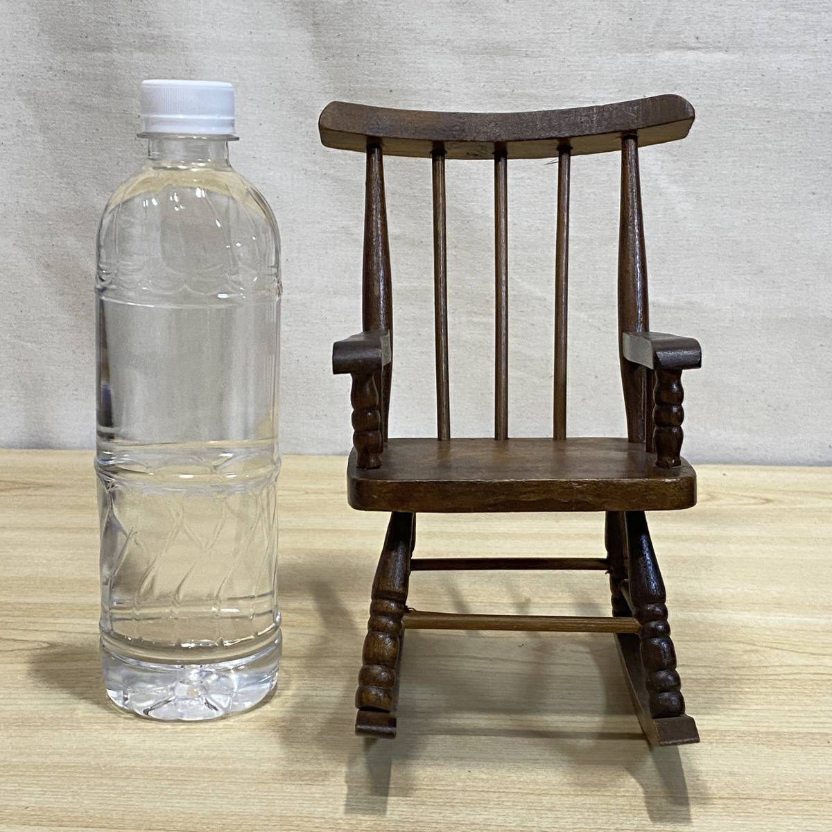 BA221 [ antique ] miniature furniture rocking chair wooden doll decoration for Mini chair 