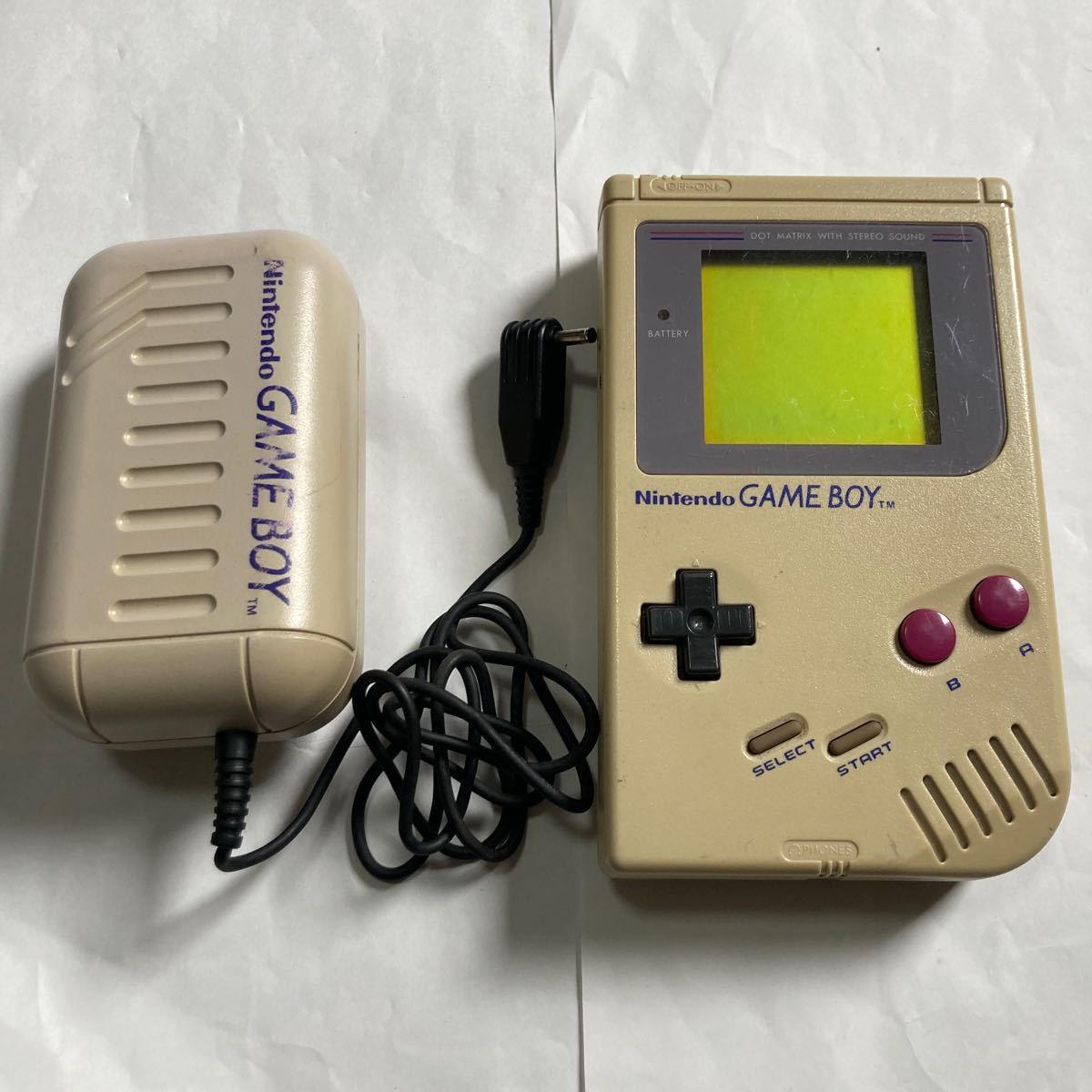 送料無料　GB ゲームボーイ 初代 本体 ニンテンドー GAMEBOY DMG-01 充電式アダプタ DMG-03 セット 任天堂 初期型 GAME  BOY NINTENDO