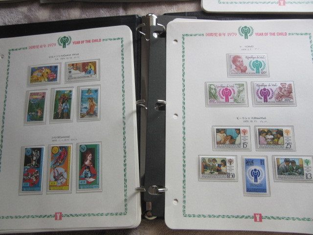 大型バインダー入り　国連　国際児童年1979年　世界各国発行切手コレクション　約73リーフ_画像7
