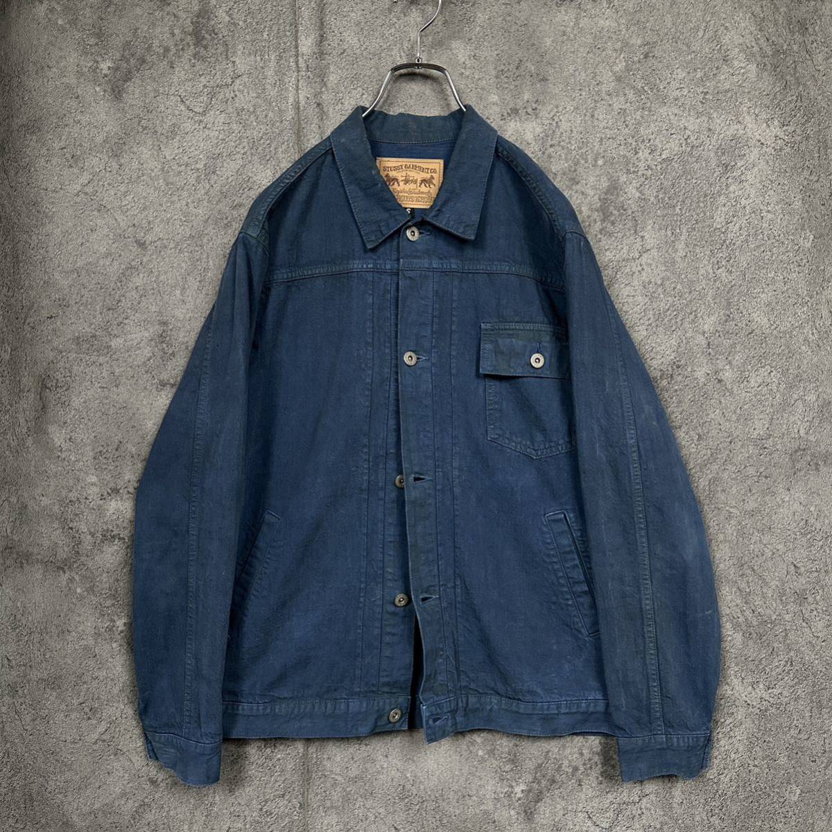 希少 old stussy 90s ビンテージ加工 1st タイプ ジャケット オールド ステューシー デニム 00sの画像5