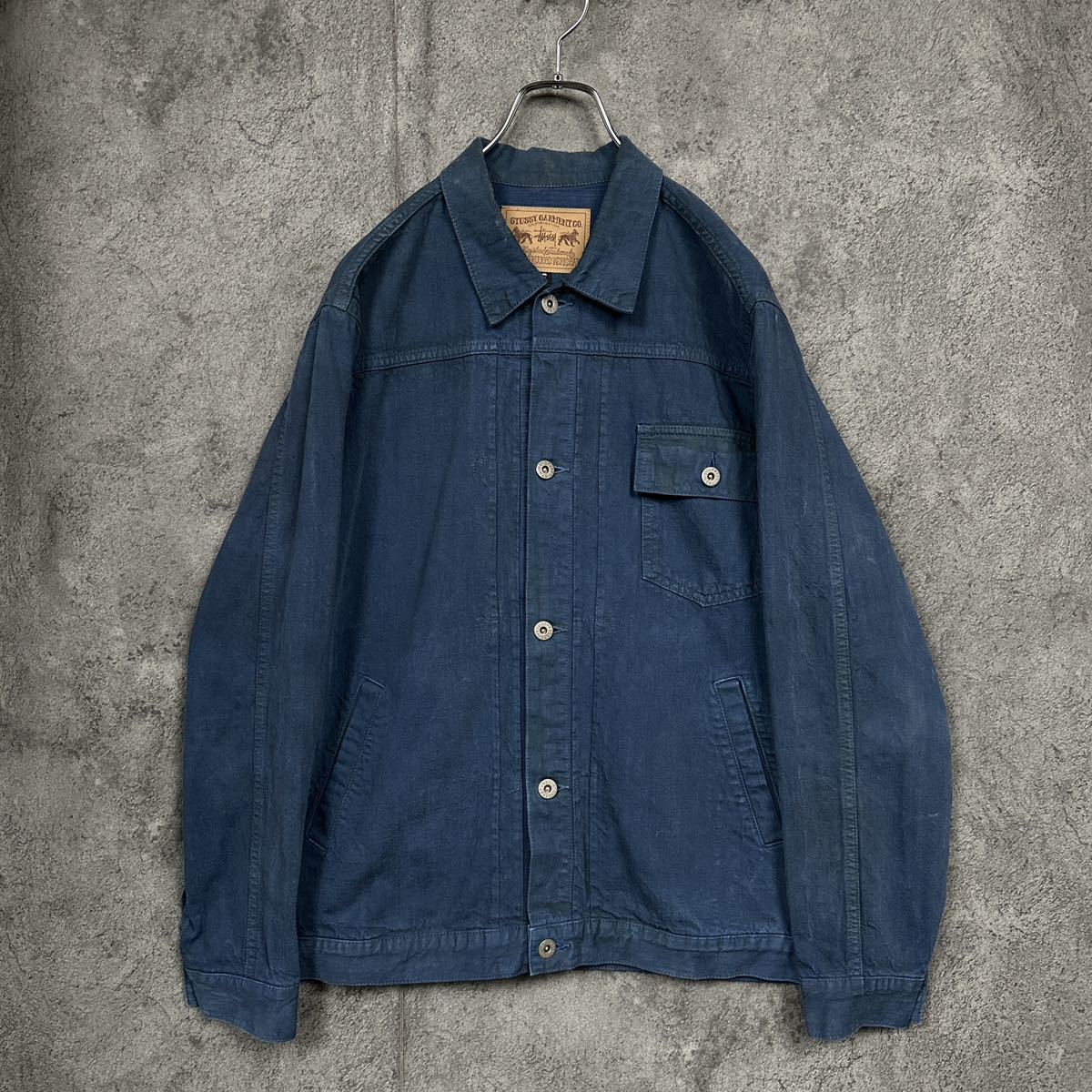 希少 old stussy 90s ビンテージ加工 1st タイプ ジャケット オールド ステューシー デニム 00sの画像2