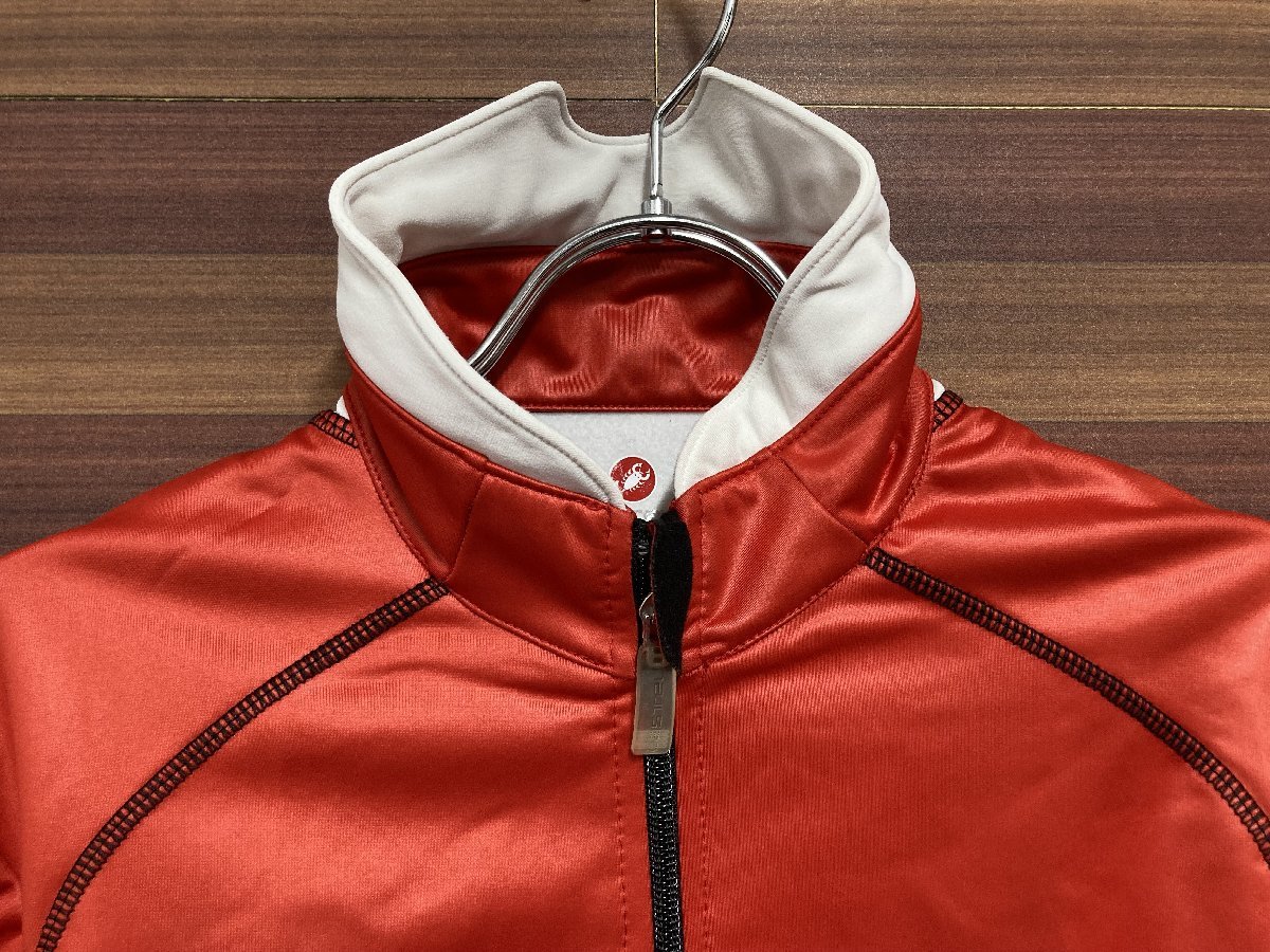 HL258 カステリ CASTELLI ロッソコルサ ROSSO CORSA 裏起毛 長袖 サイクルジャージ 赤 M_画像3