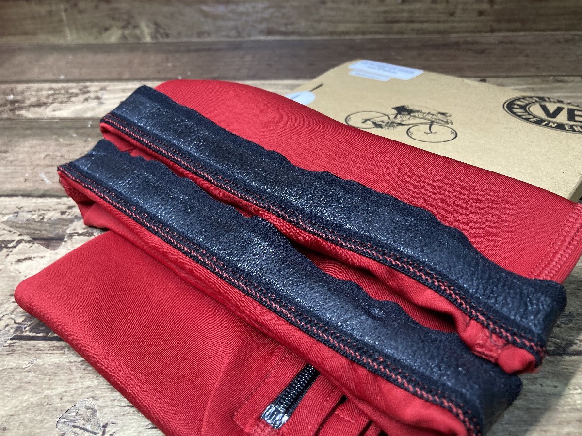 HM309 VELOBICI ヴェロビチ Zip Thermal Legwarmers レッグウォーマー Velvet Red 赤 L_画像4