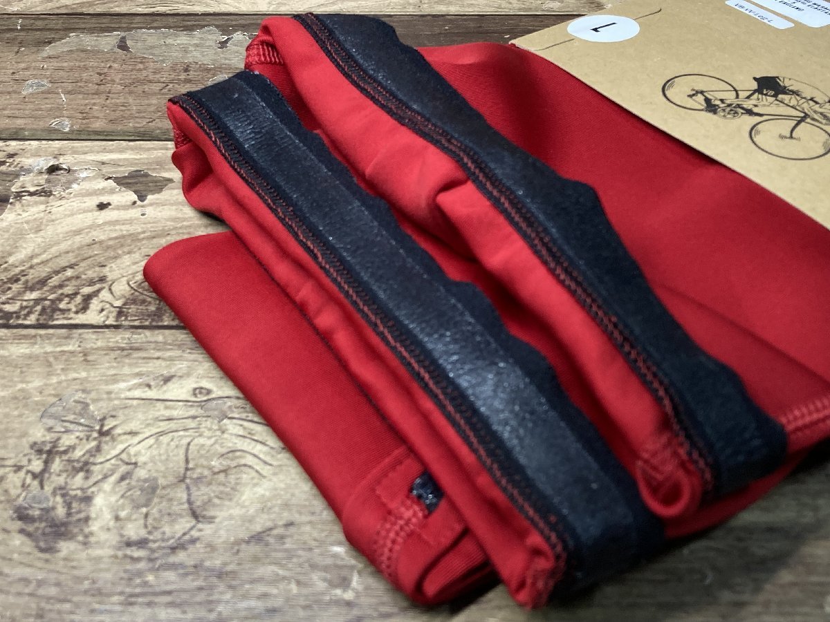 HM312 VELOBICI ヴェロビチ Zip Thermal Legwarmers レッグウォーマー Velvet Red 赤 L_画像4