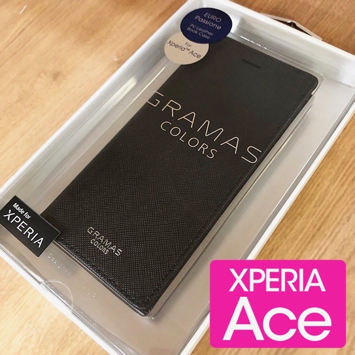 GRAMAS PUレザー Xperia Ace 手帳型 スマホケース EURO Passione ソニーモバイル 3547_画像1