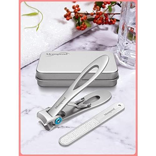 * silver * Monspend nail clippers super large pair nail clippers cutter .... high class stainless steel steel extra-large. nail 17mm blade opening sharpness [ hard nail thickness . nail 