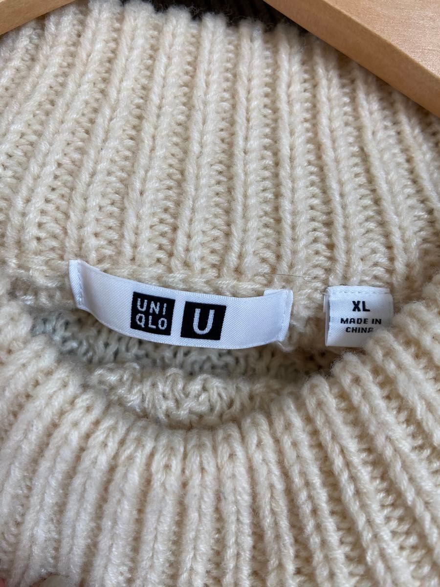 UNIQLO U ローゲージモックネックセーター(長袖) ナチュラル UNIQLO U ローゲージモックネックセーター(長袖) ナチュラル